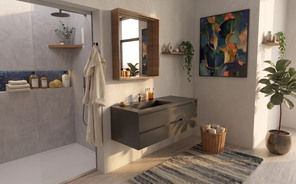Configurable made-to-measure bathroom furniture