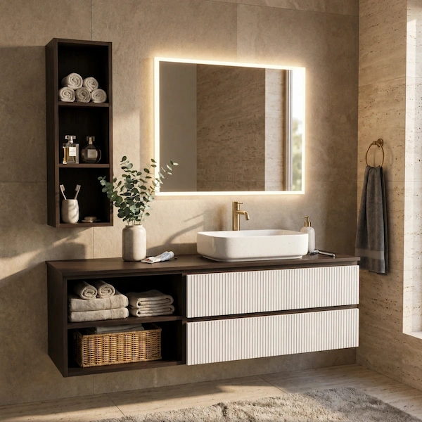 Bathroom furniture, Groove line