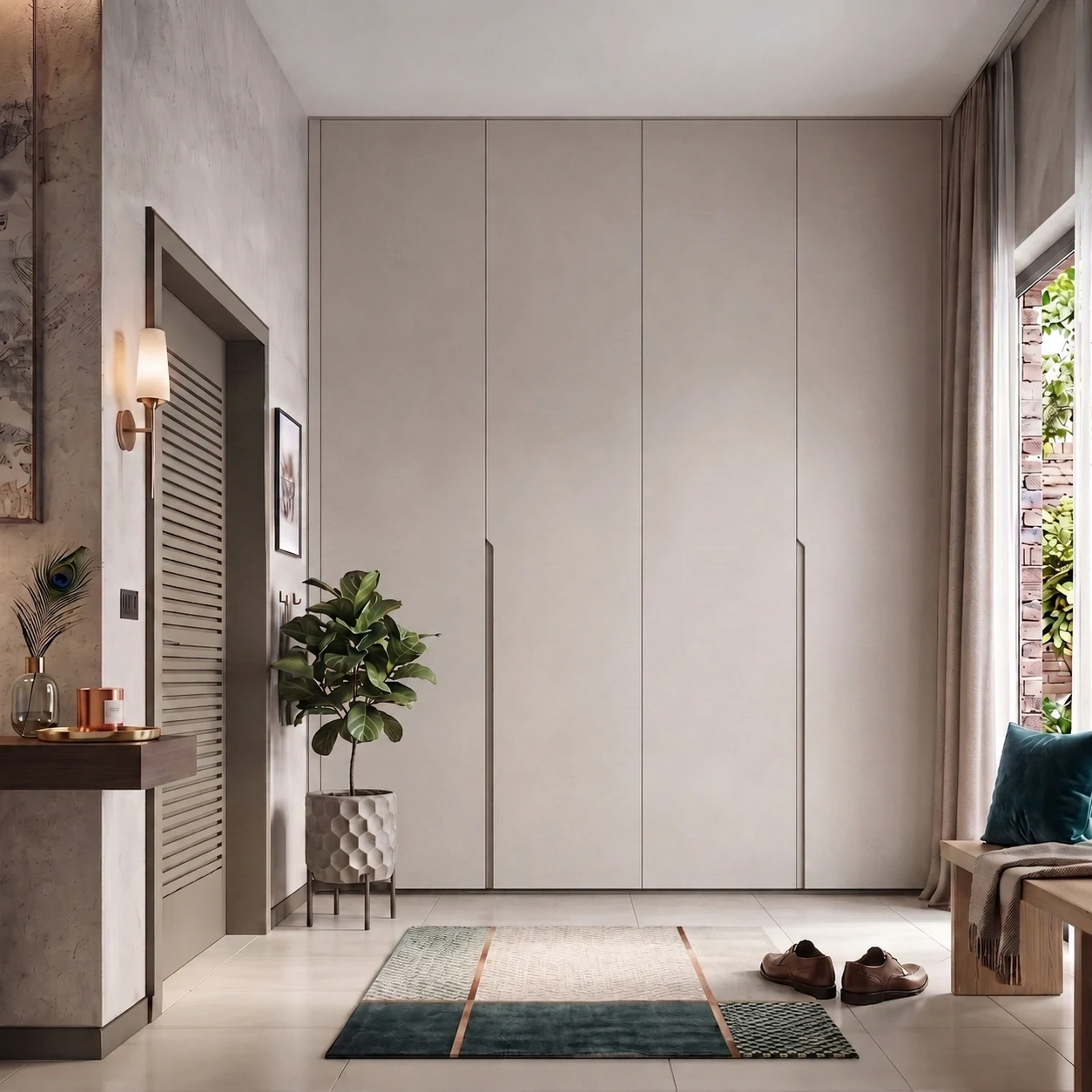 Built-in alcove wardrobe