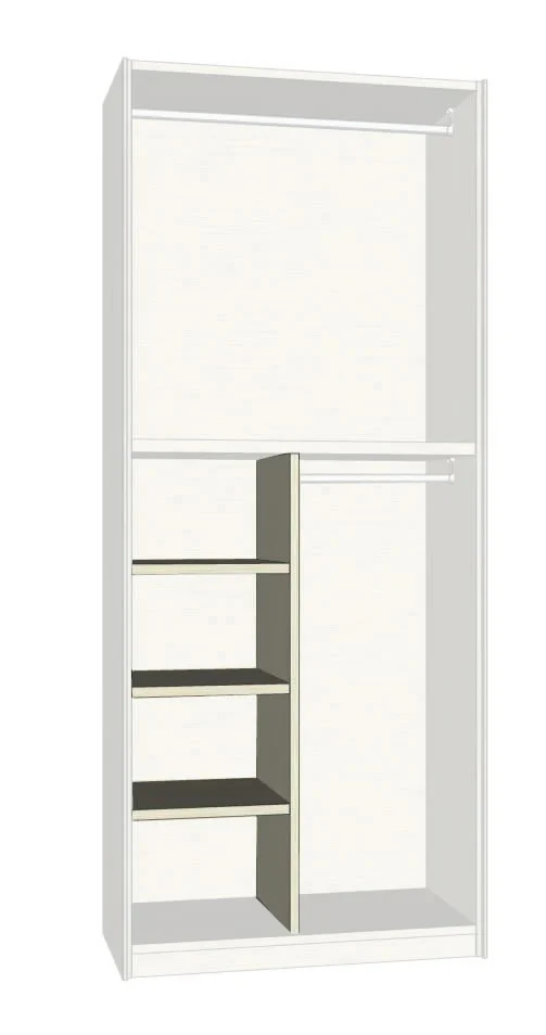 Joue de separation avec 3 étagères