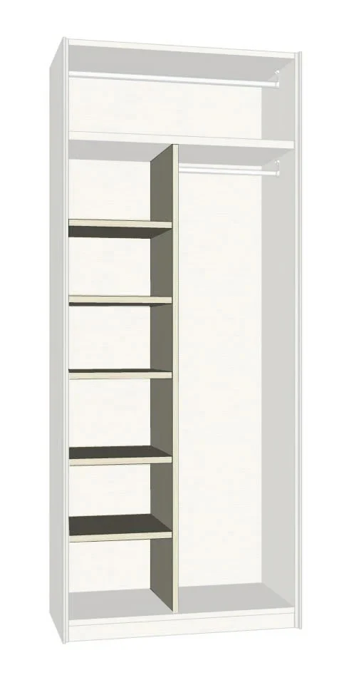 Joue de separation avec 5 étagères