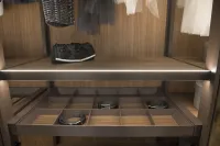 Glass door wardrobe - Accessories shelf and belt holder