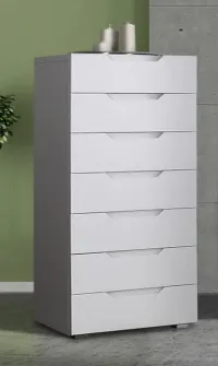 Commode à 7 tiroirs avec poignées intégrées
